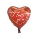 Folieballon hart rood I Love You  (zonder helium)